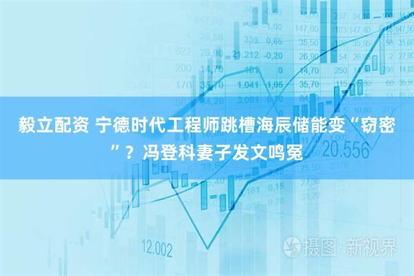 毅立配资 宁德时代工程师跳槽海辰储能变“窃密”？冯登科妻子发文鸣冤