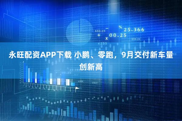 永旺配资APP下载 小鹏、零跑，9月交付新车量创新高